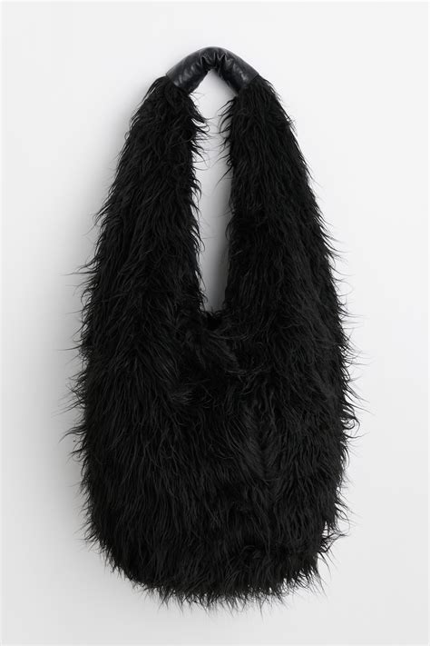 black fake fur bag|Our Legacy Fake Fur Drip Bag .